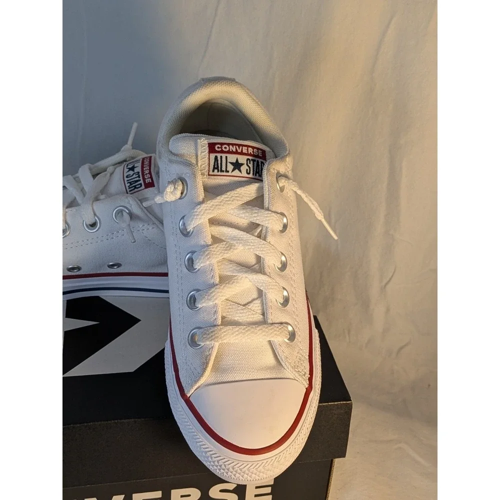 Converse All Star Youth Size 1 White Low Top Canvas Sneakers Kids Shoes NIB